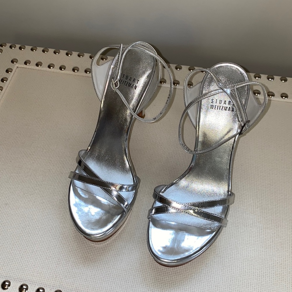 Stuart Weitzman Silver Platform Heel - image 2